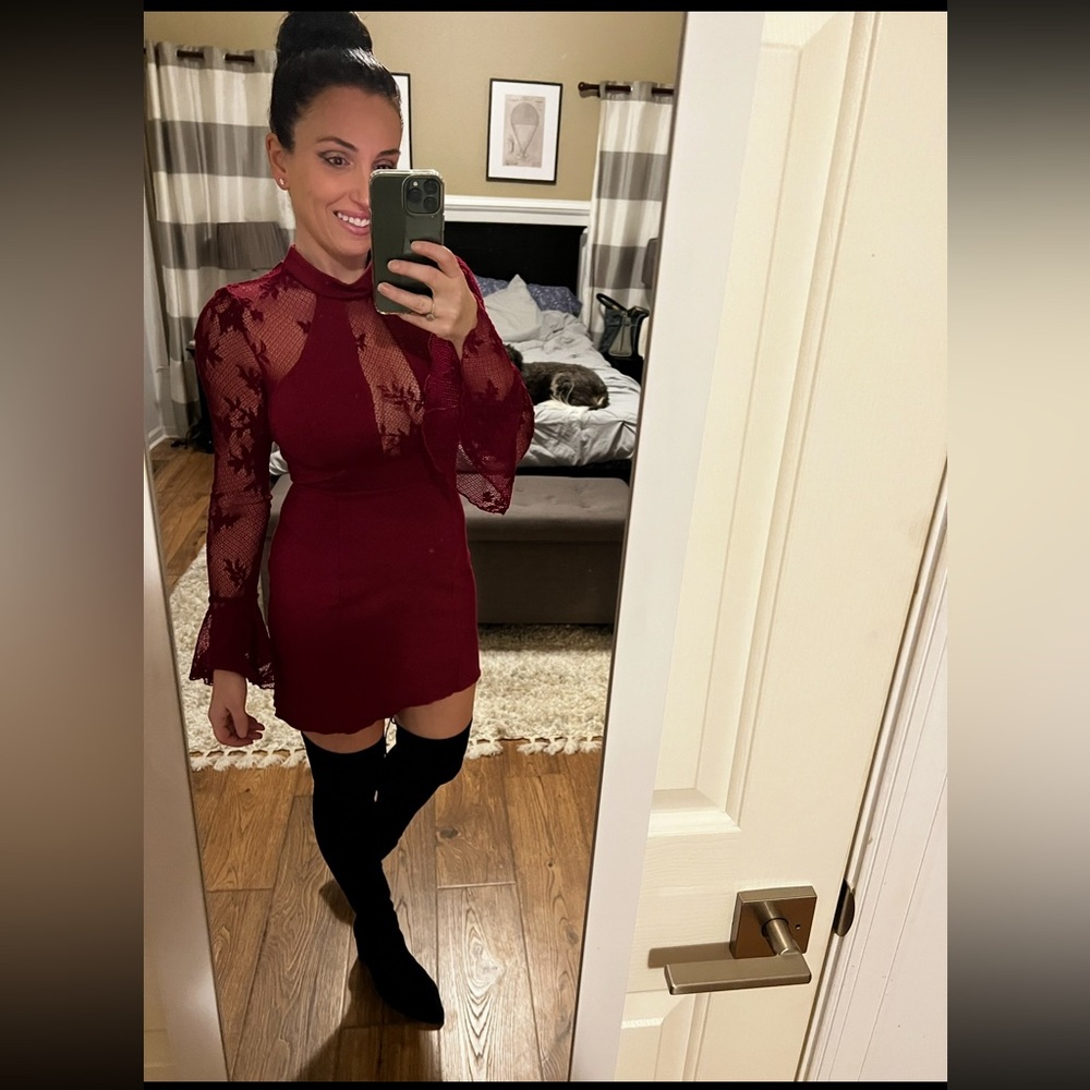 Free People Red It's Now or Never Illusion
Mini Dress Small - Picture 2 of 11